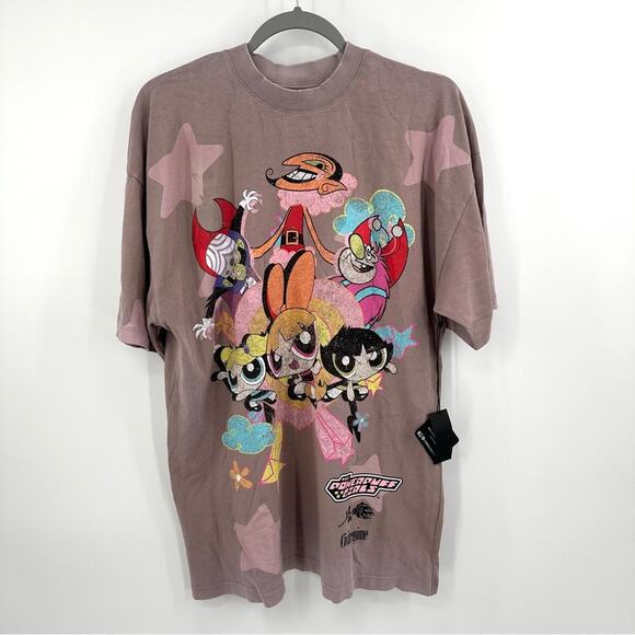 Civil Regime x Powerpuff Girls American Classic Tee in dusty rose Size S Flaw - Picture 1 of 11